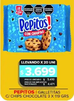 Carrefour Maxi Pepitos galletitas c/ chips chocolate oferta