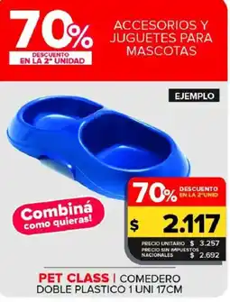 Carrefour Maxi Pet class comeder doble plastico oferta