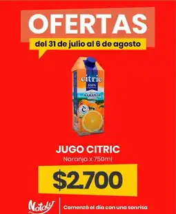 Super Nataly Citric jugo de naranja con pulpa oferta