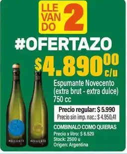 Josimar Novecento espumante oferta