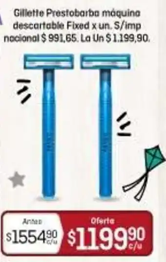 Gillette Prestobarba máquina descartable Fixed