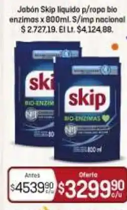 El Nene Skip jabón líquido p/ropa bio enzimas oferta