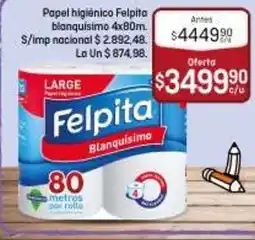 El Nene Felpita papel higienico blanquisimo oferta