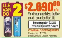 Josimar Vino espumante frizze oferta