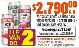 Josimar Smirnoff ice vodka oferta