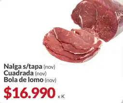 Supermercados Aiello Nalga s/tapa cuadrada bola de lomo oferta