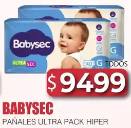 Masivos Babysec pañales ultra pack hiper oferta