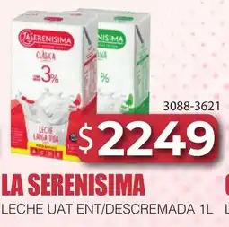 Masivos La serenisima leche uat ent/descremada oferta