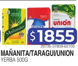 Masivos Mañanita/taragui/union yerba oferta