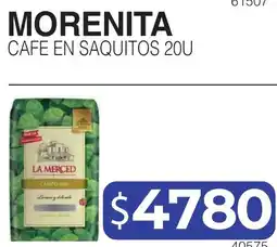 Masivos Morenita cafe en saquitos 20u oferta