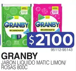 Masivos Granby jabon liquido matic limon/rosas 800c oferta
