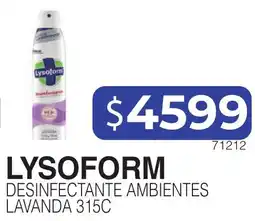 Masivos Lysoform desinfectante ambientes lavanda 315c oferta