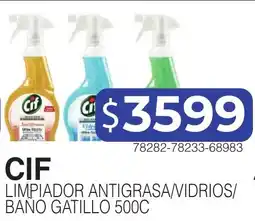 Masivos Cif limpiador antigrasa/vidrios/baño gatillo 500c oferta