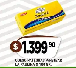 Supermercados Mayor La paulina queso sandwich p/ fetea oferta