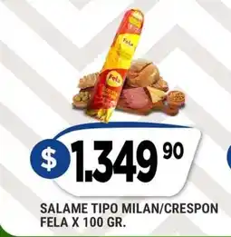 Supermercados Mayor Fela salame tipo milan/crespon oferta