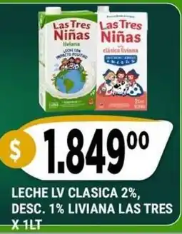 Supermercados Mayor Las tres niñas leche lv clasica 2% oferta