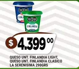 Supermercados Mayor Finlandia queso unt. light, queso unt. finlandia clasico oferta