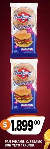 Supermercados Mayor Don yeyo pan p/hamburguesas c/sesamo oferta