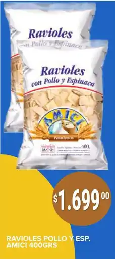 Supermercados Mayor Amici ravioles con pollo y espinaca oferta