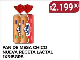 Supermercados Mayor Lactal pan de mesa chico nueva receta oferta