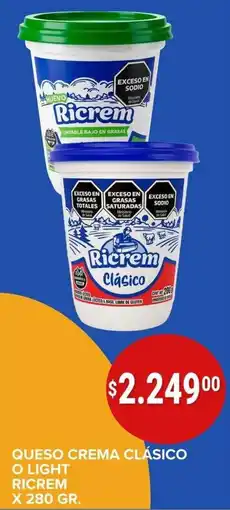 Supermercados Mayor Ricrem queso crema clásico o light oferta