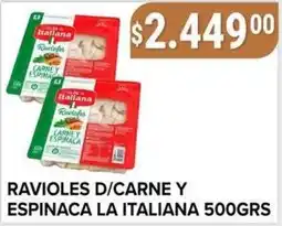 Supermercados Mayor La italiana ravioles d/carne y espinaca oferta