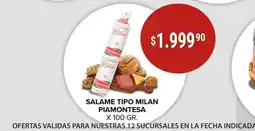 Supermercados Mayor Ramontes salame tipo milan piamontesa oferta