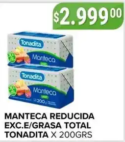 Supermercados Mayor Tonadita manteca reducida exc.e/grasa total oferta