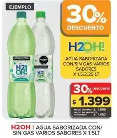 Carrefour Maxi H2oh - agua saborizada con/sin gas oferta