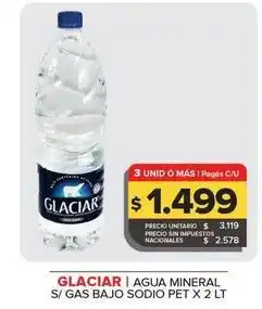 Carrefour Maxi Glaciar - agua mineral s/gas bajo sodio oferta