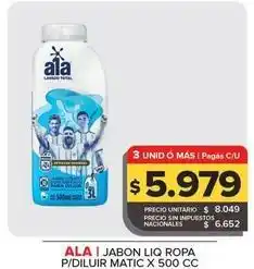Carrefour Maxi Ala - jabon liq ropa p/diluir matic oferta