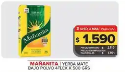 Carrefour Maxi Mañanita - yerba mate bajo polvo 4flex oferta