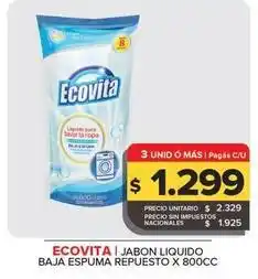 Carrefour Maxi Ecovita - jabon liquido baja espuma repuesto oferta