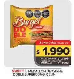 Carrefour Maxi Swift - medallon de carne doble supercong x 2uni oferta
