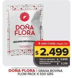 Carrefour Maxi Dona flora - grasa bovina flow pack oferta