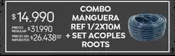 Jumbo Combo manguera ref 1/2x10m + set acopl es roots oferta
