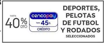Deportes, pelotas de futbol y rodados seleccionados