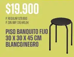Supermercados Vea Piso banquito fijo 30 x 30 x 45 cm blanco/negro oferta
