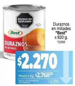 La Anonima Best - duraznos en mitades oferta