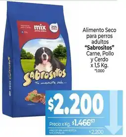La Anonima Alimento seco para perros adultos sabrositos oferta