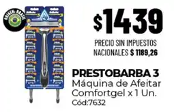 Diarco Prestobarba 3 máquina de afeitar comfortgel oferta