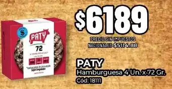 Diarco Paty hamburguesa oferta
