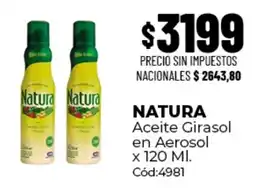 Diarco Natura aceite girasol en aerosol oferta
