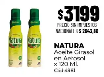 Diarco Natura aceite girasol en aerosol oferta