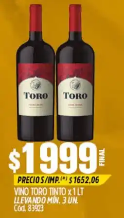 Supermercados Yaguar Toro vino tinto oferta