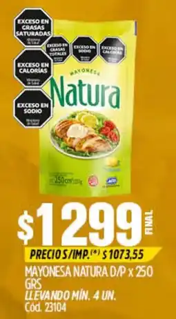 Supermercados Yaguar Natura mayonesa oferta