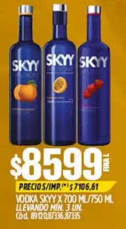 Supermercados Yaguar Skyy vodka oferta