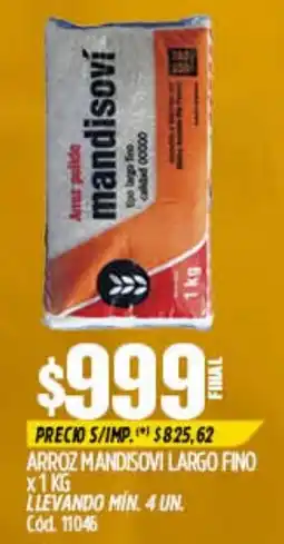 Supermercados Yaguar Mandisovi arroz polido largo fino oferta