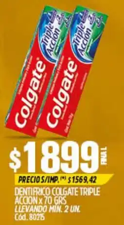 Supermercados Yaguar Colgate dentífrico triple acción oferta