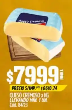 Supermercados Yaguar Queso cremoso oferta